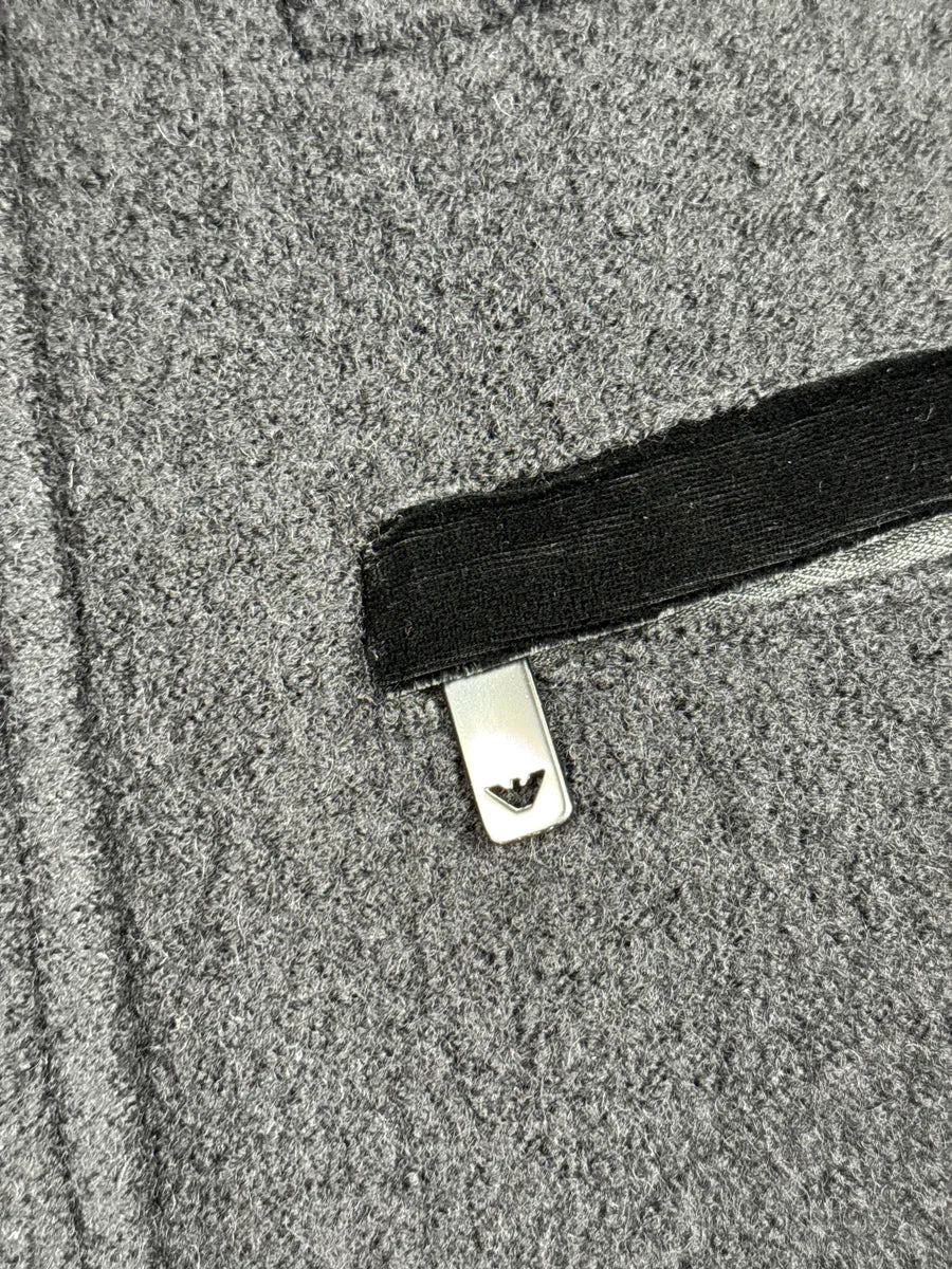 AW2014 Emporio Armani Dark Grey Wool Velvet Sleeve Bomber Jacket KmFsZuCo 7
