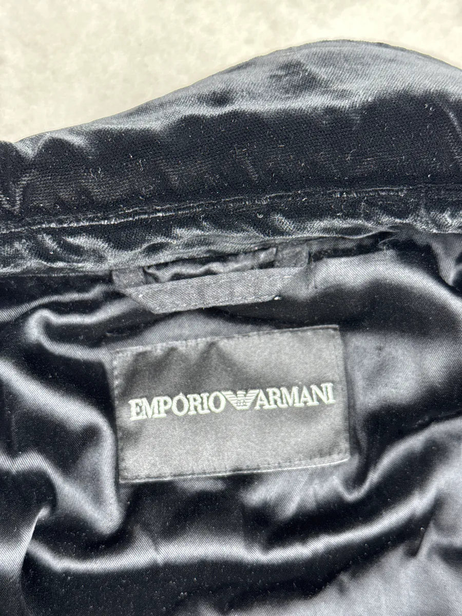 AW2014 Emporio Armani Dark Grey Wool Velvet Sleeve Bomber Jacket KmFsZuCo 11