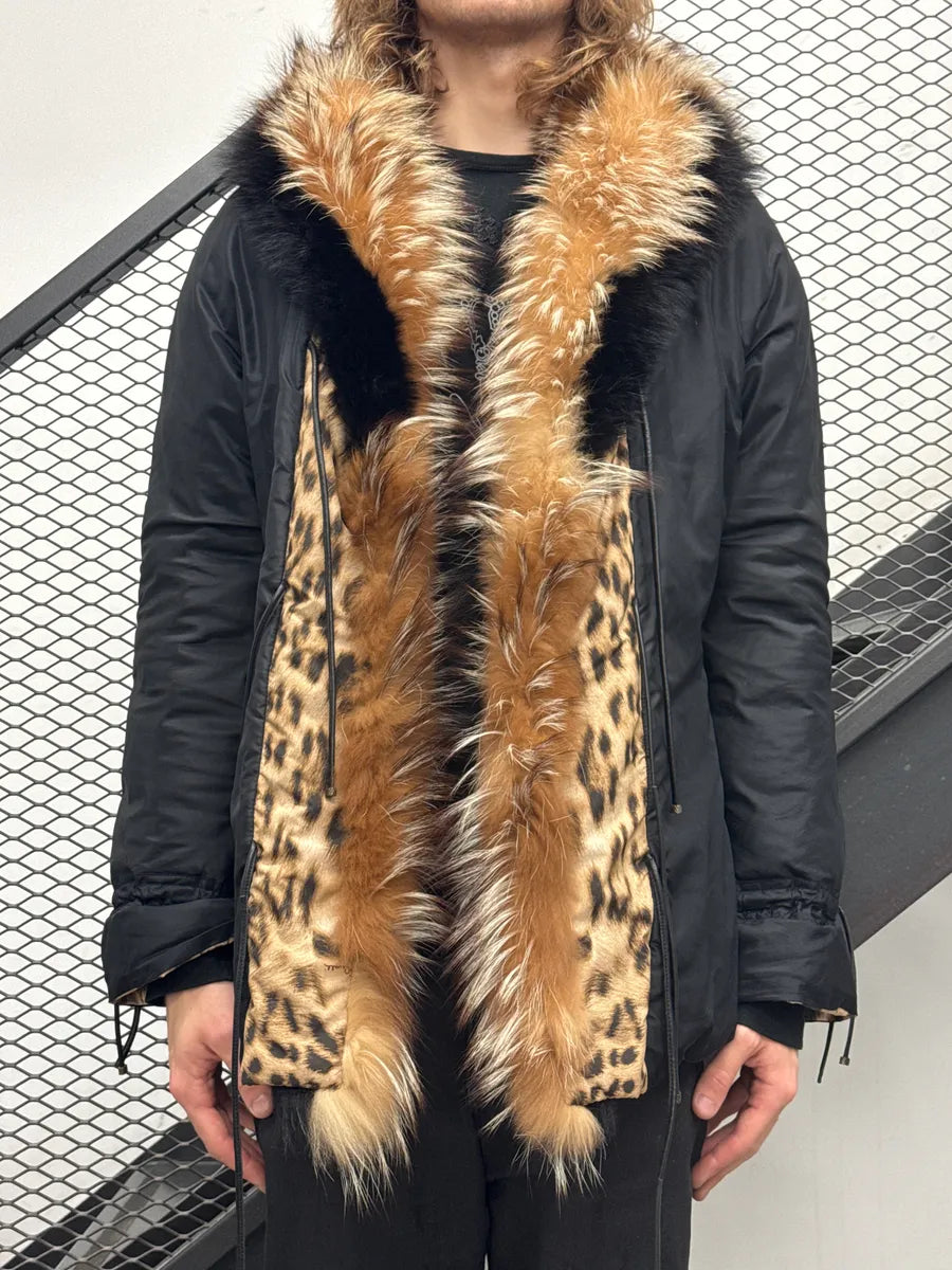 AW2001 Roberto Cavalli Black Fur Leopard Coat KmriQlVI 1