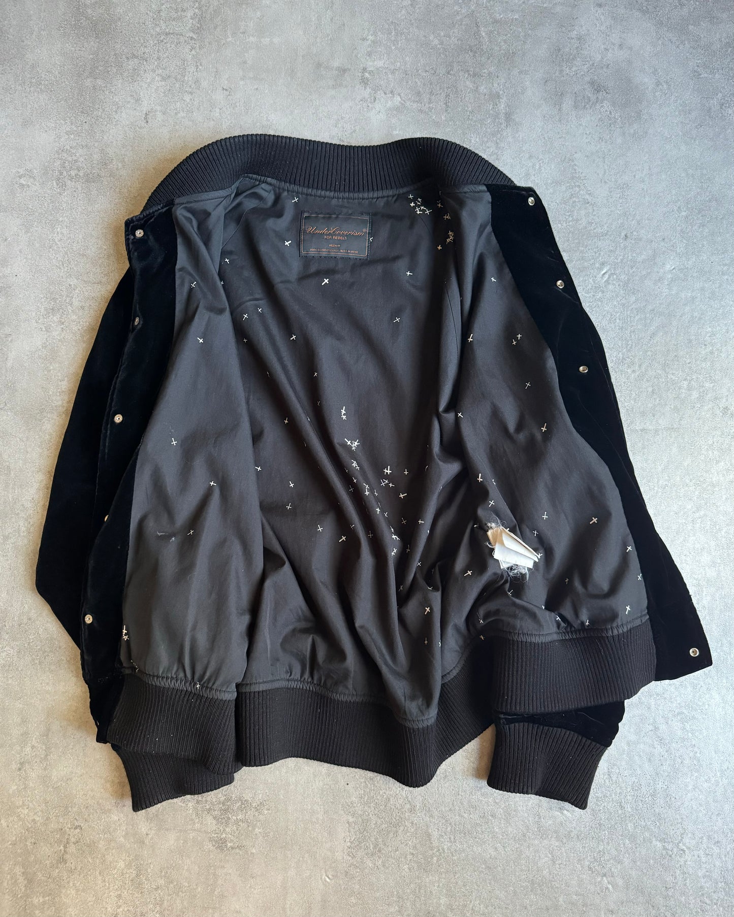 AW2002 Undercover Signed 'Rebelgods' Velour Bomber (M) - 6