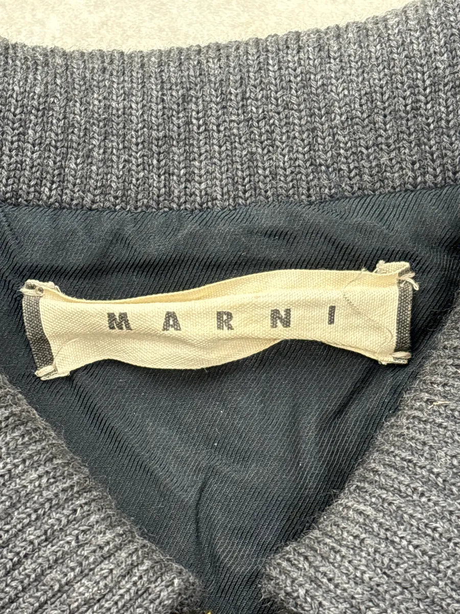 Marni Grey Ribbed Knit Bomber Jacket KoffReiQ 10