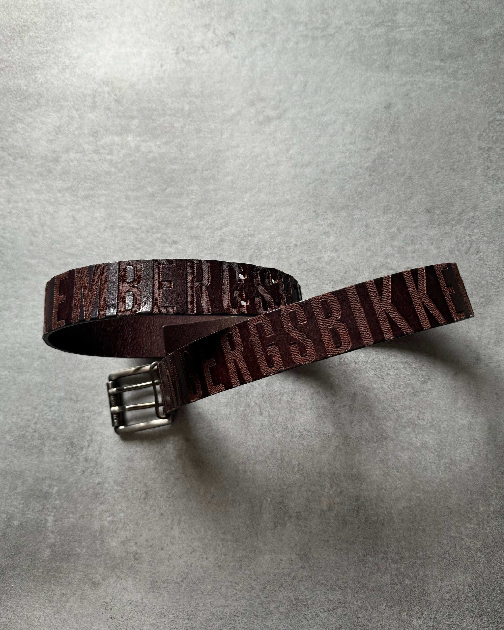 AW2018 Dirk Bikkembergs Brown Power Leather Belt (OS) - 6