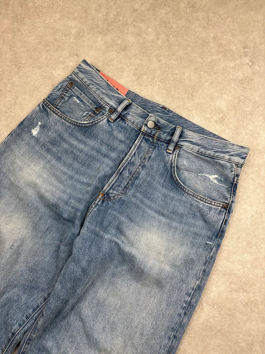 Acne Studios Light Blue Denim Distressed High Waist Jeans KrnskBKQ 5