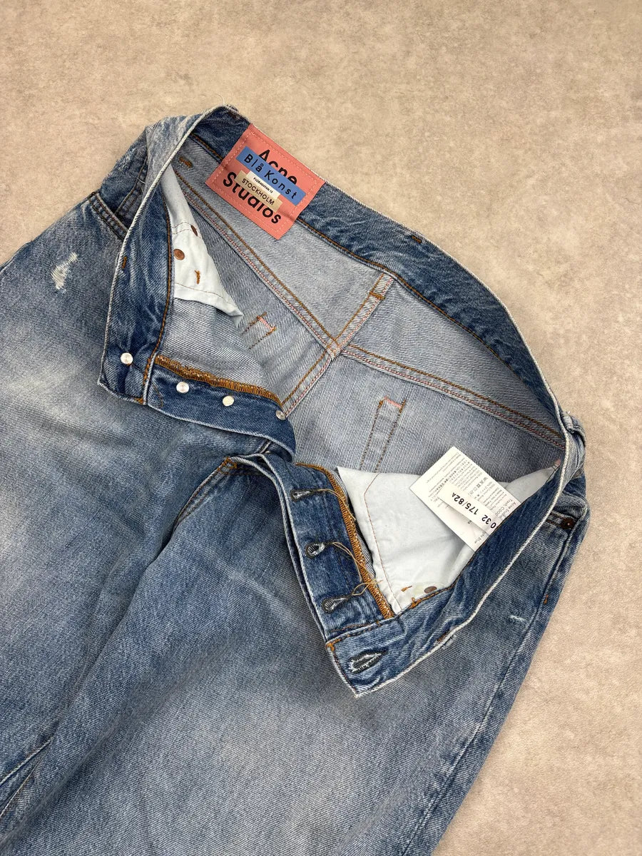 Acne Studios Light Blue Denim Distressed High Waist Jeans KrnskBKQ 6