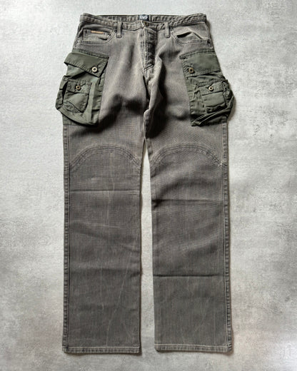 AW2003 Dolce & Gabbana Parachute Olive Cargo Hunter Pants (M) - 7