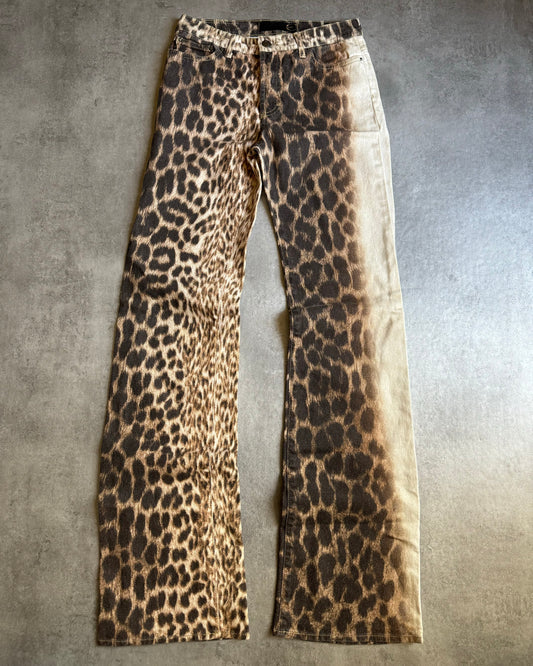 2000s Cavalli Leopard White Savage Relaxed Pants (XS) - 1