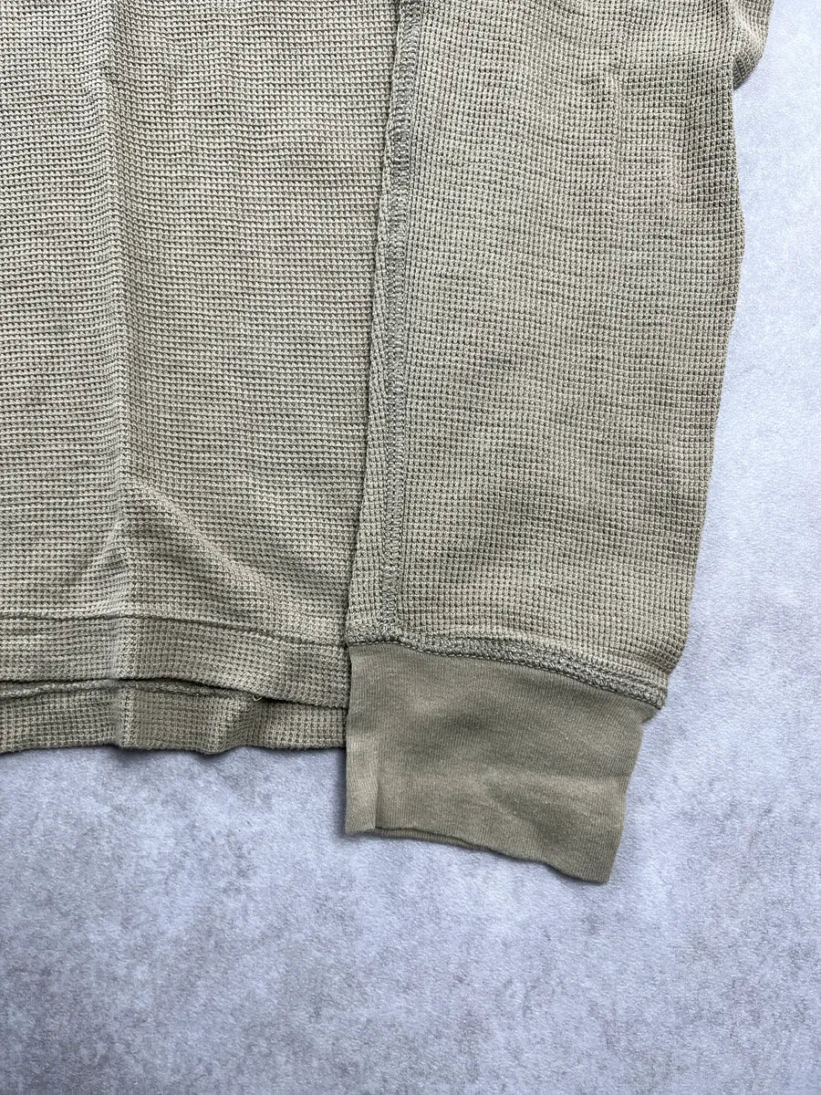 2010s Ralph Lauren Light Olive Waffle Knit Hooded Longsleeve KtNzyTZk 7