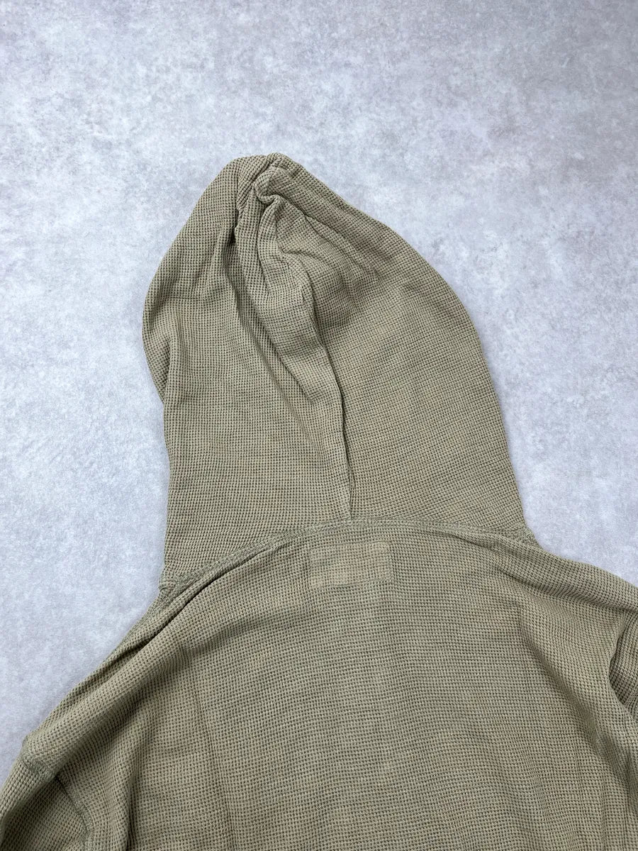 2010s Ralph Lauren Light Olive Waffle Knit Hooded Longsleeve KtNzyTZk 6