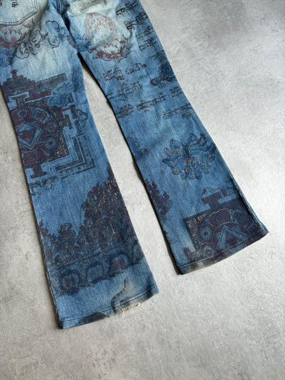 AW2003 Cavalli Fantasy Asian World Denim Jeans (S) - 5