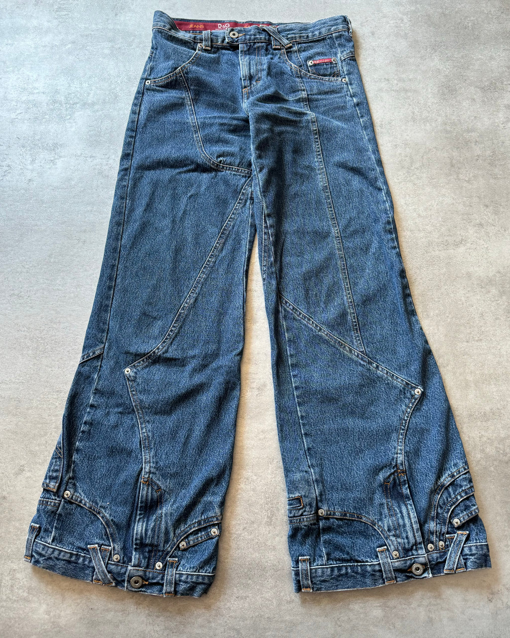 AW2003 Dolce & Gabbana Flared Trompe L'oeil Jeans (S) - 3