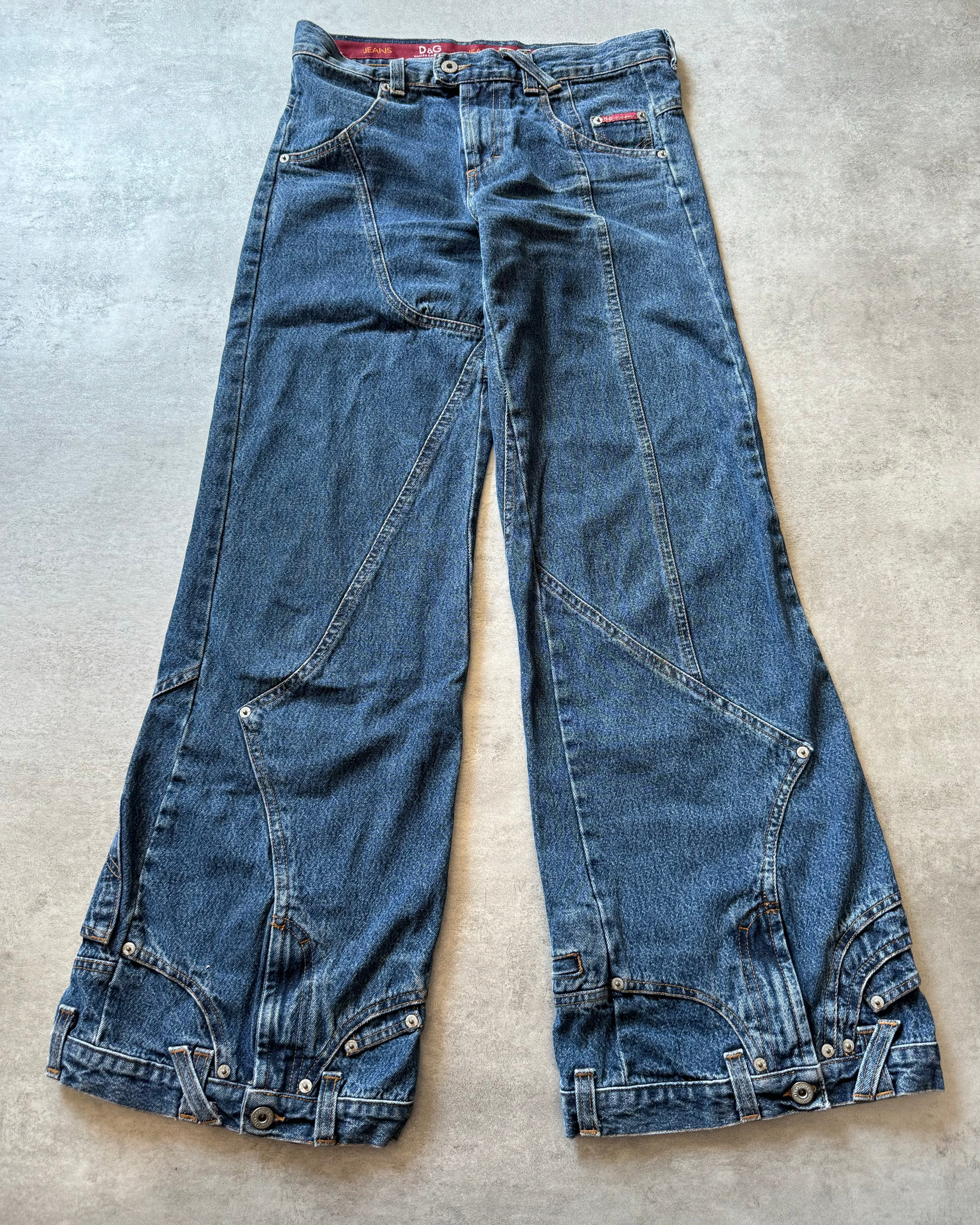 AW2003 Dolce & Gabbana Flared Trompe L'oeil Jeans (S) - 3