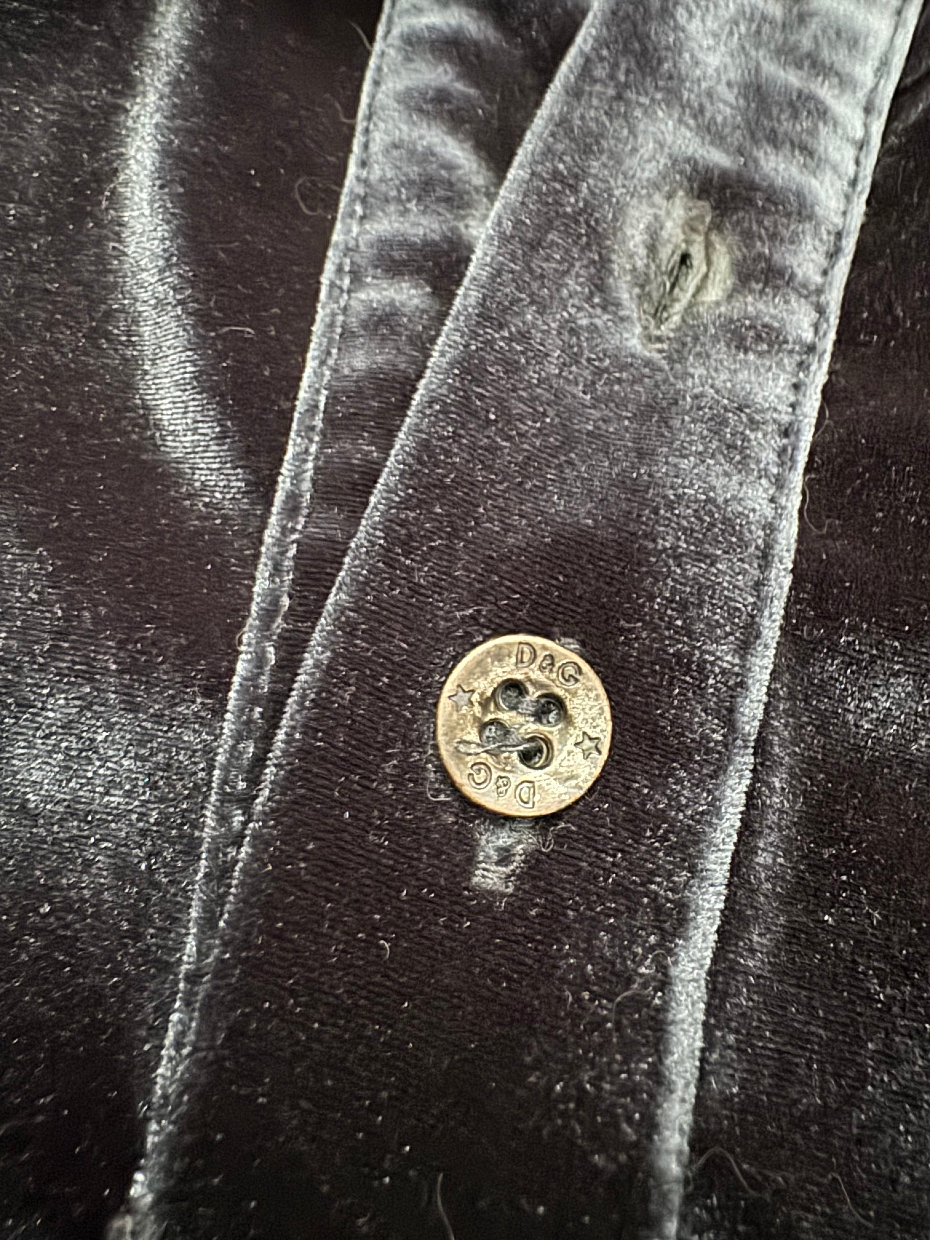 2000s Dolce & Gabbana Velvet Deep Green Polo Sweater (L) - 6