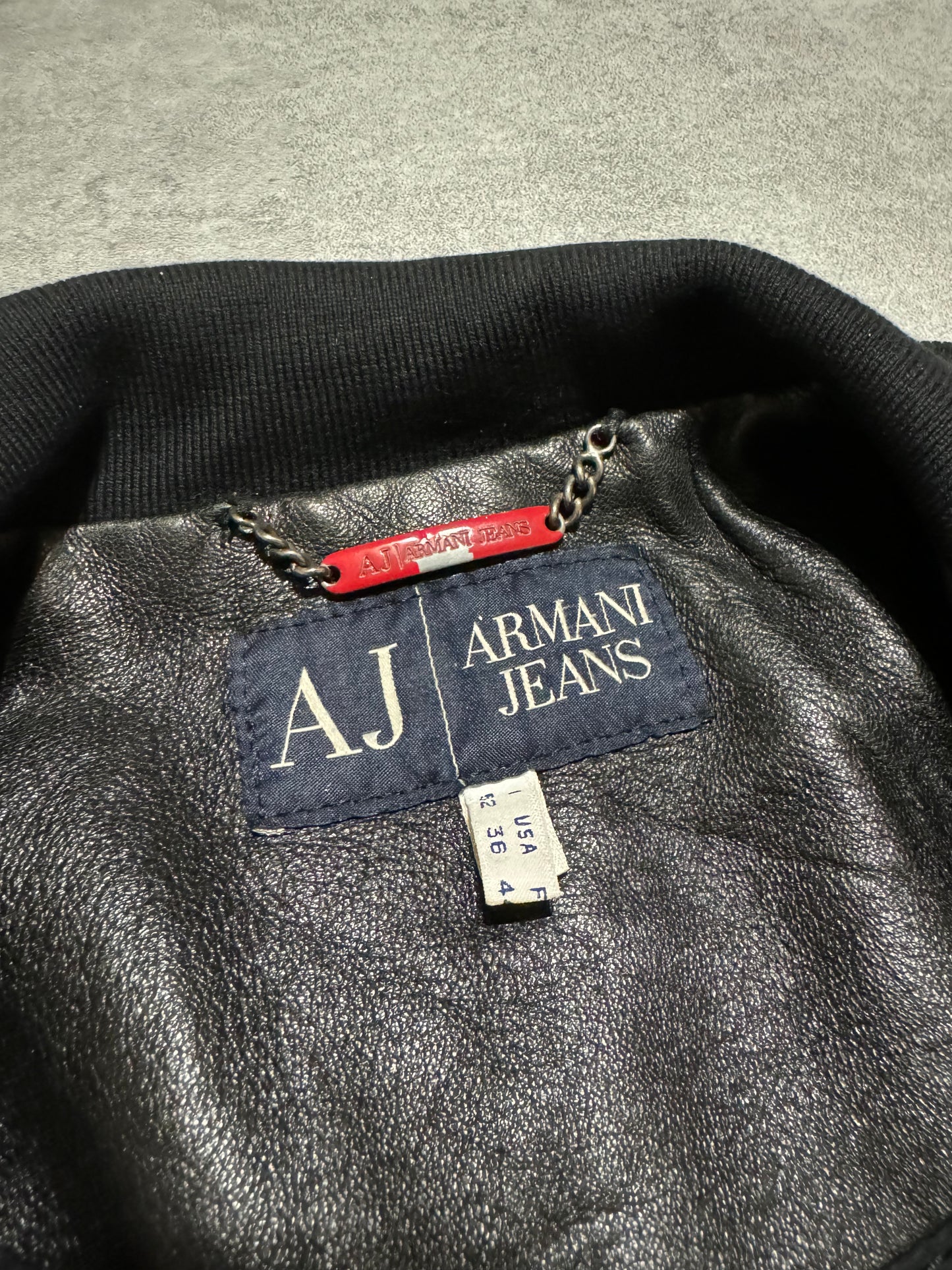 2000s Armani Black Utility Premium Biker Leather Jacket (L) - 9