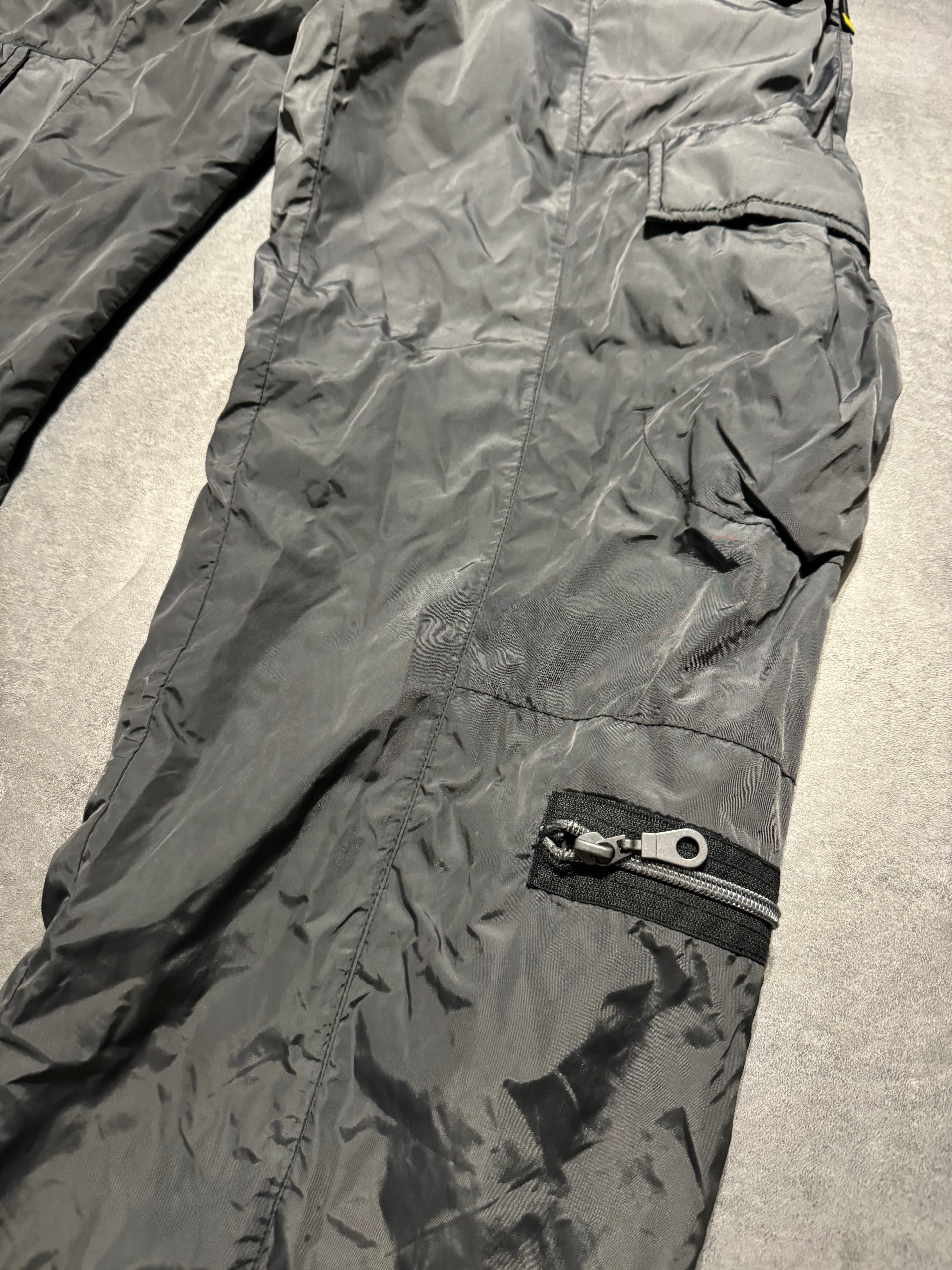 2000s Marithé + François Girbaud Tactical Grey Nylon Cargo Pants (M) - 9