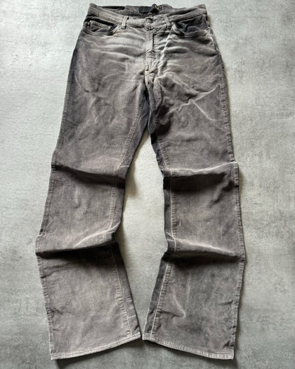 SS2004 Cavalli Velvet Grey Pants (S) - 2