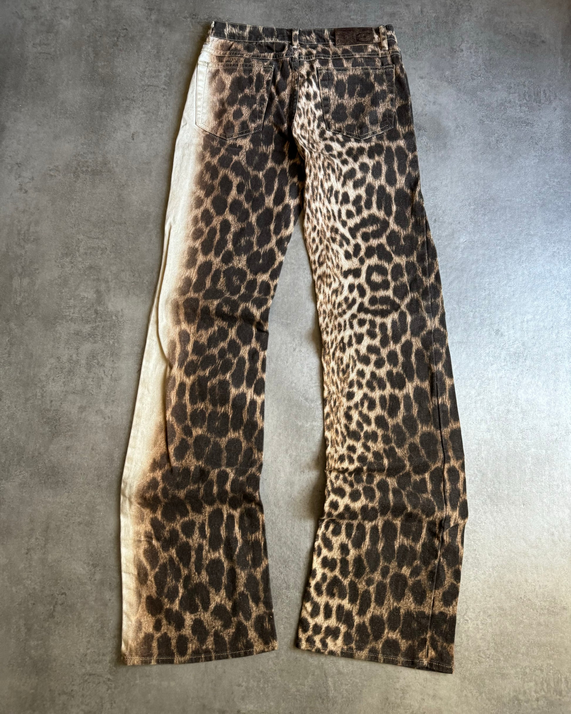 2000s Cavalli Leopard White Savage Relaxed Pants (XS) - 2