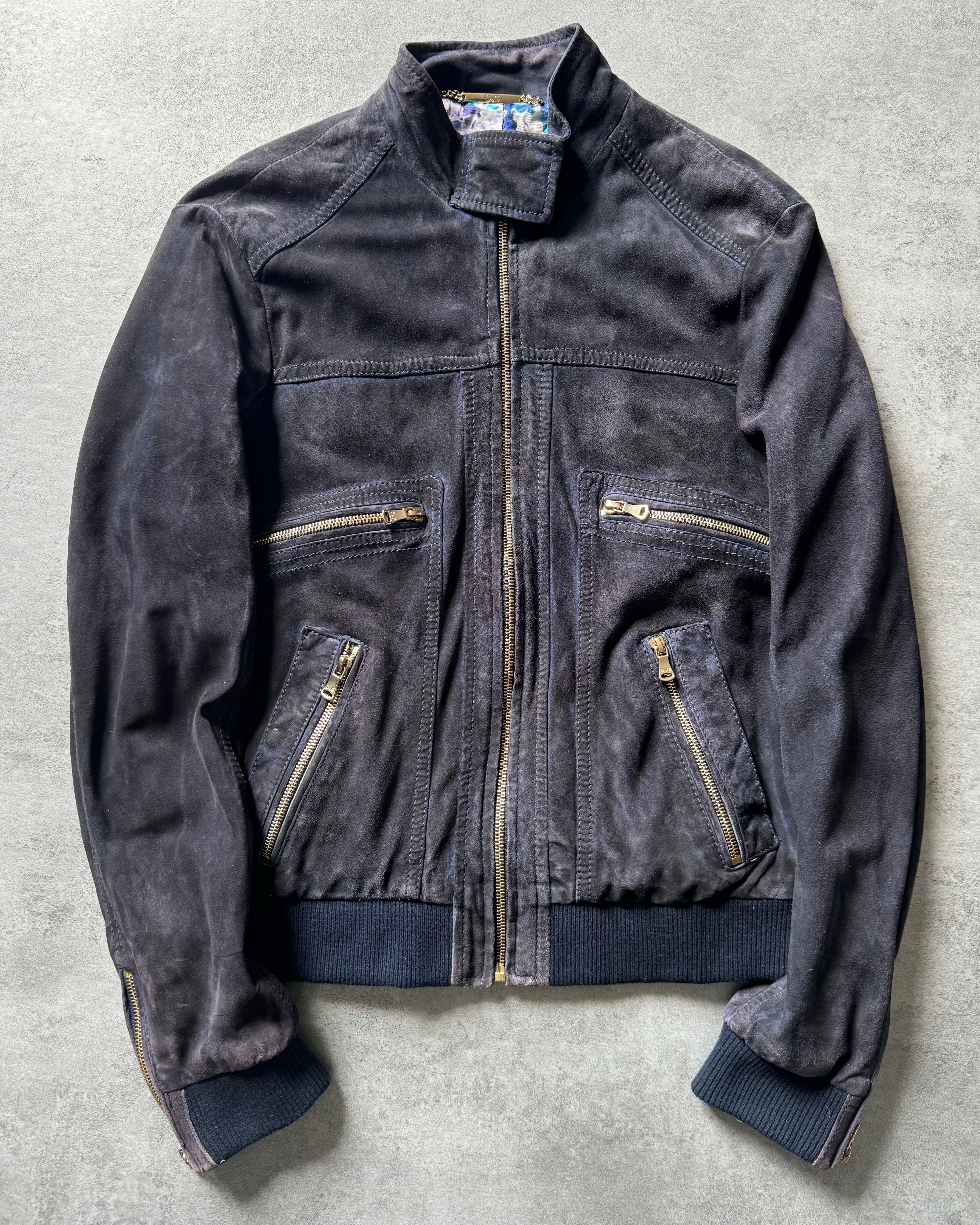 2000s Dolce & Gabbana Biker Navy Jacket  (S) - 1