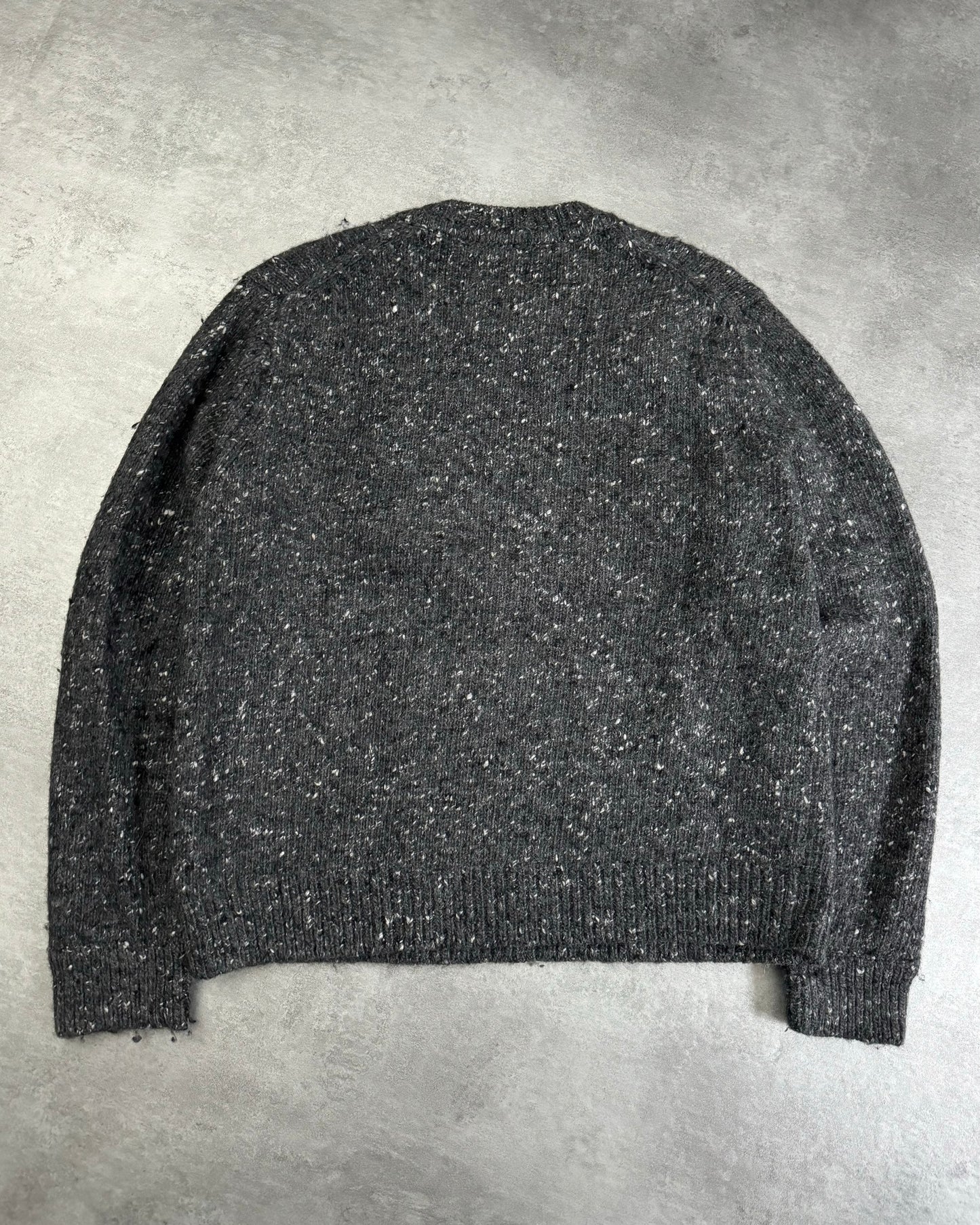 AW2018 Helmut Lang Grey Wool Knit Band Sweater (L/XL) - 2