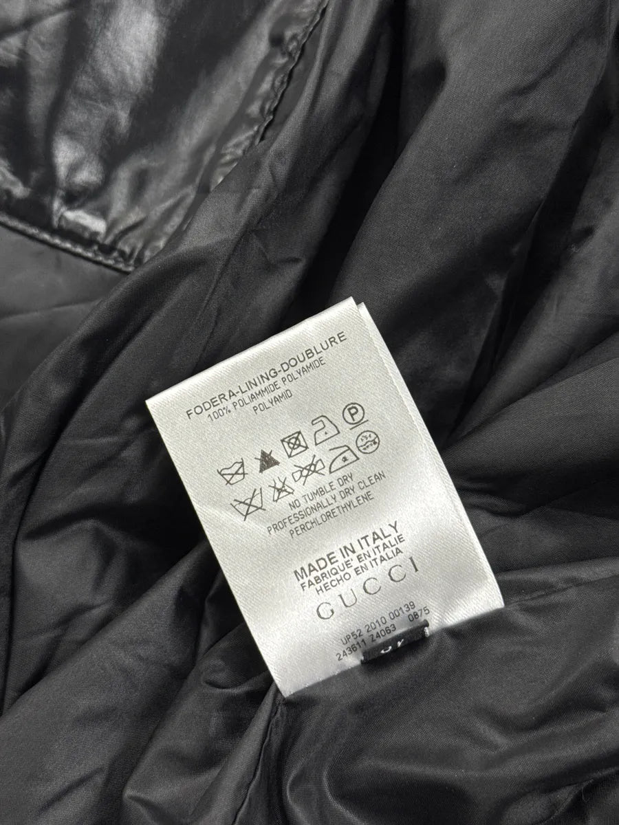 SS2010 Gucci Dark Navy Nylon Crinkled Stand Collar Rain Jacket by Frida Giannini LASBGxFT 13