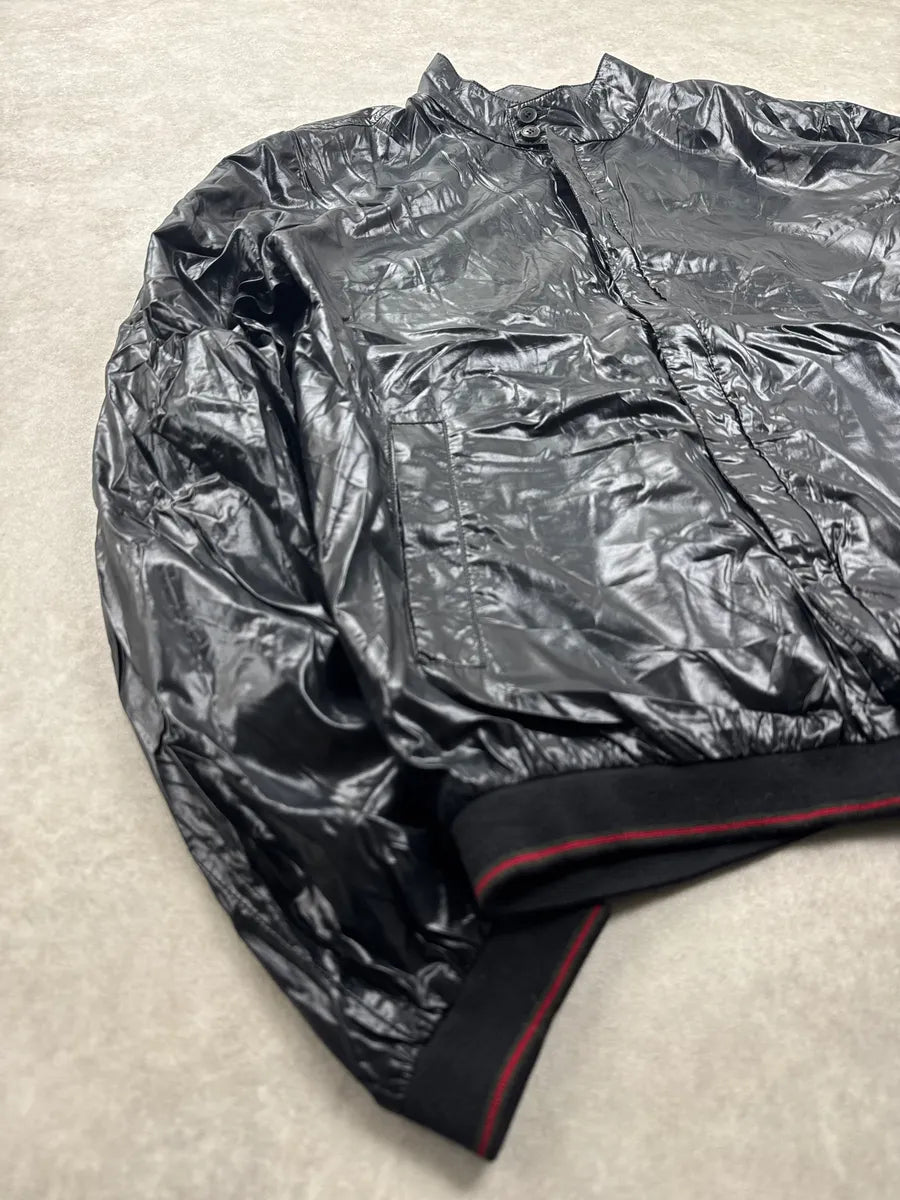 SS2010 Gucci Dark Navy Nylon Crinkled Stand Collar Rain Jacket by Frida Giannini LASBGxFT 7