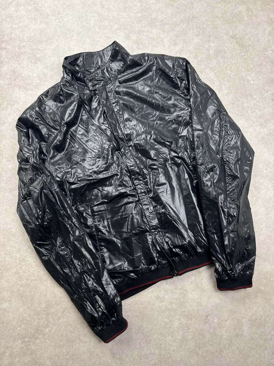 SS2010 Gucci Dark Navy Nylon Crinkled Stand Collar Rain Jacket by Frida Giannini LASBGxFT 3
