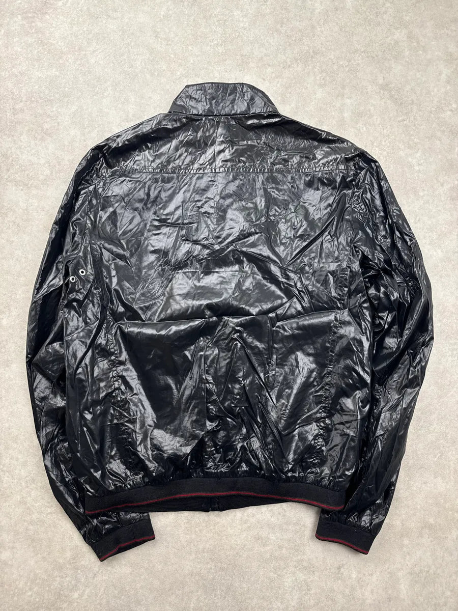SS2010 Gucci Dark Navy Nylon Crinkled Stand Collar Rain Jacket by Frida Giannini LASBGxFT 4
