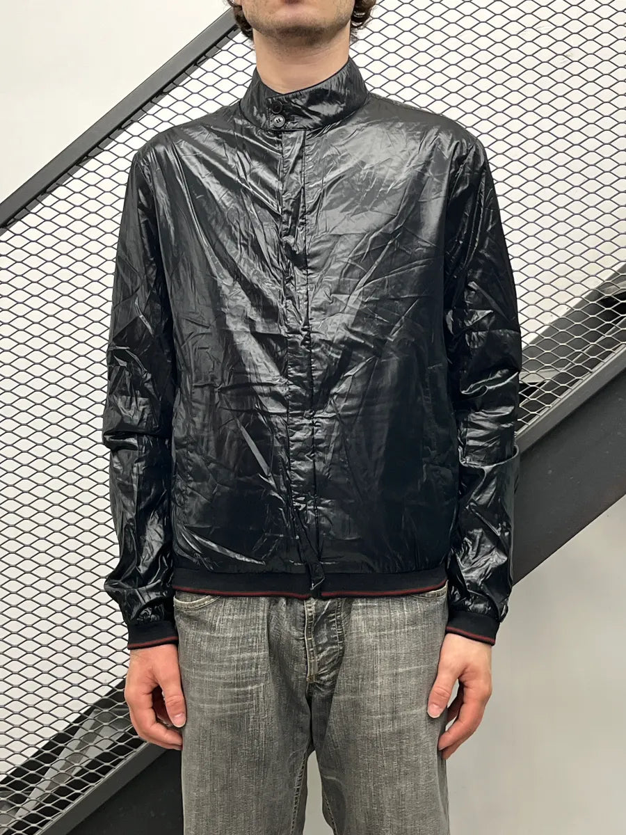 SS2010 Gucci Dark Navy Nylon Crinkled Stand Collar Rain Jacket by Frida Giannini LASBGxFT 1