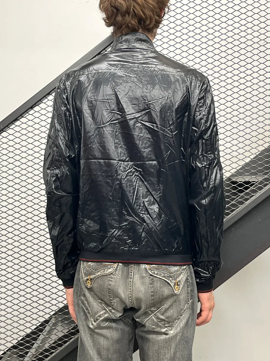 SS2010 Gucci Dark Navy Nylon Crinkled Stand Collar Rain Jacket by Frida Giannini LASBGxFT 2