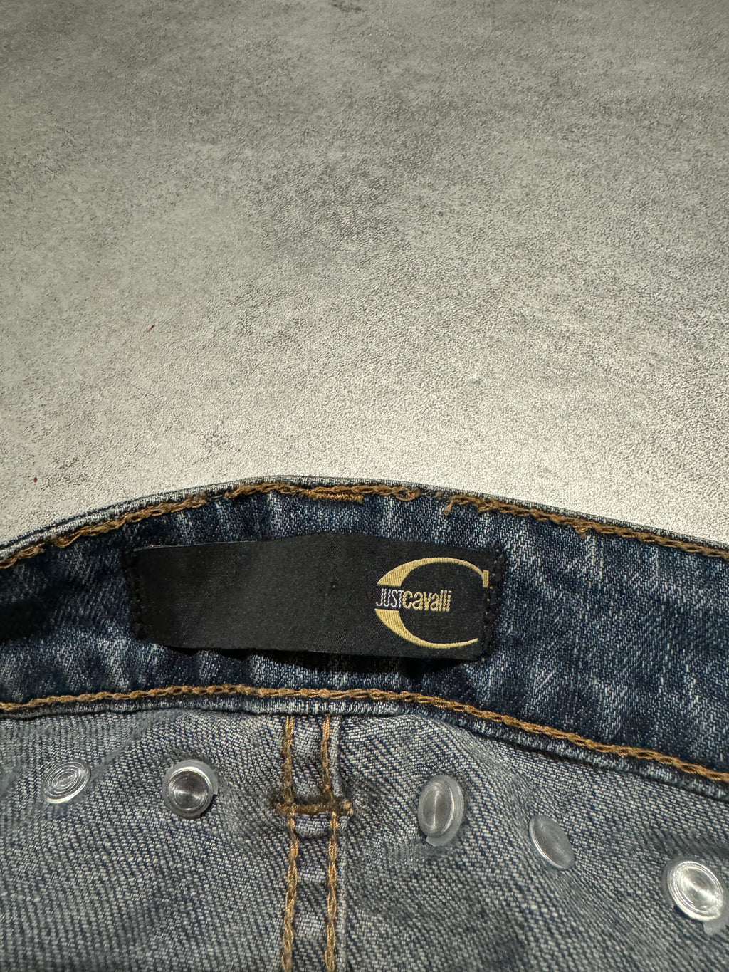 SS2008 Cavalli Studded Sun Faded Denim Jeans (S/M) - 6