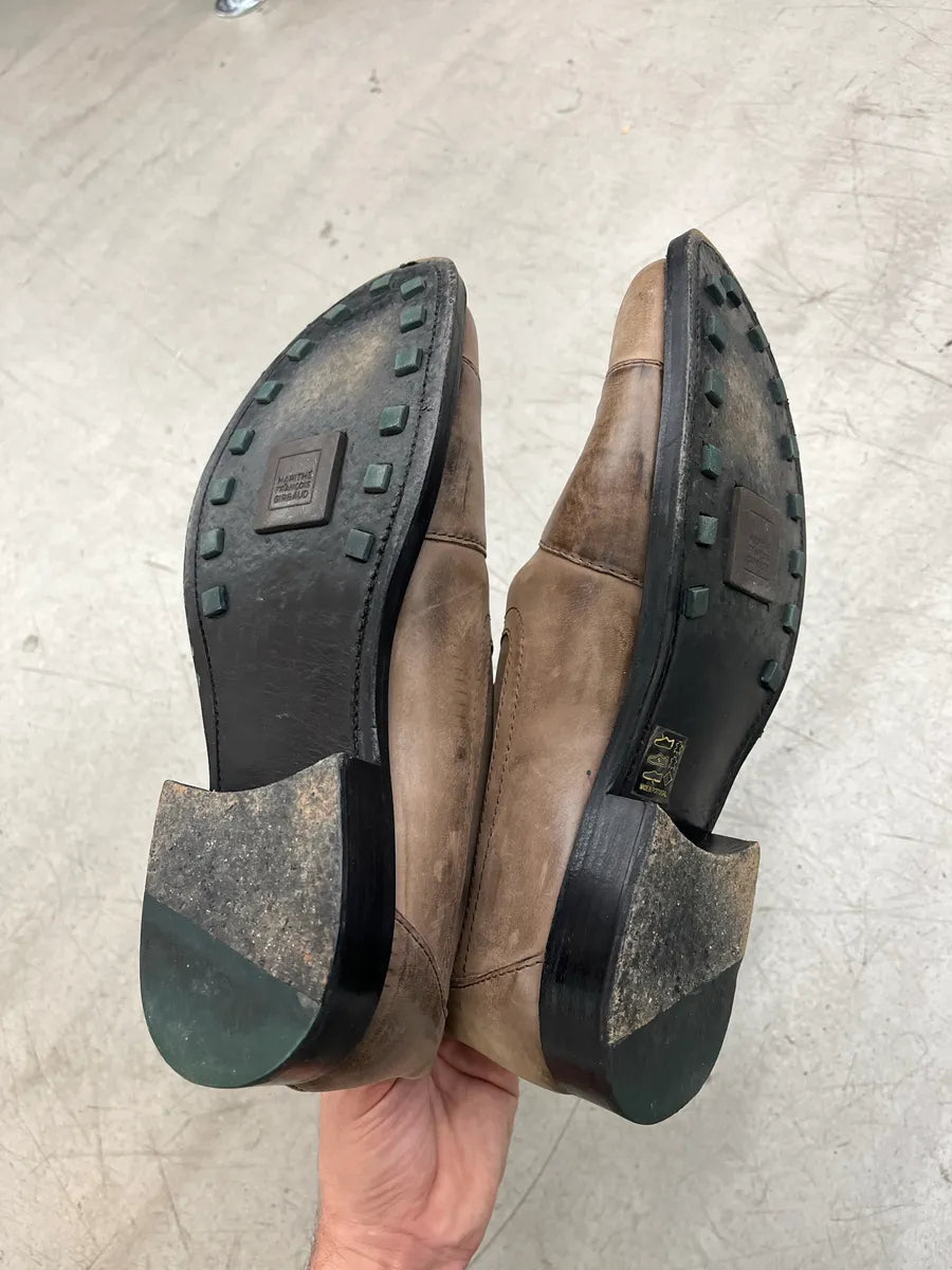 2000s Marithé + François Girbaud Patch Taupe Leather Boots LCDTkZoq 7
