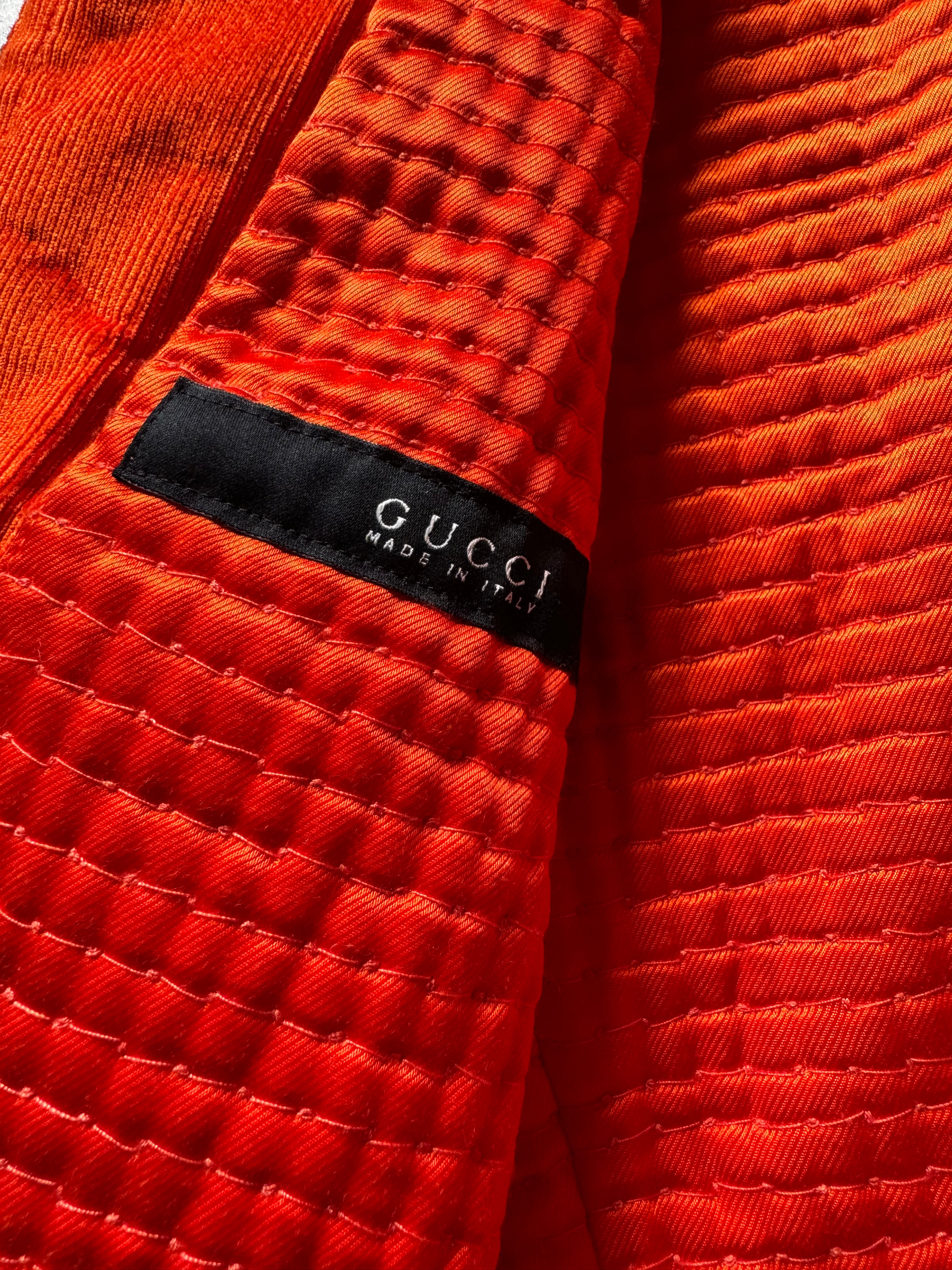 FW1999 Gucci Orange Biker Jacket by Tom Ford (S) - 7