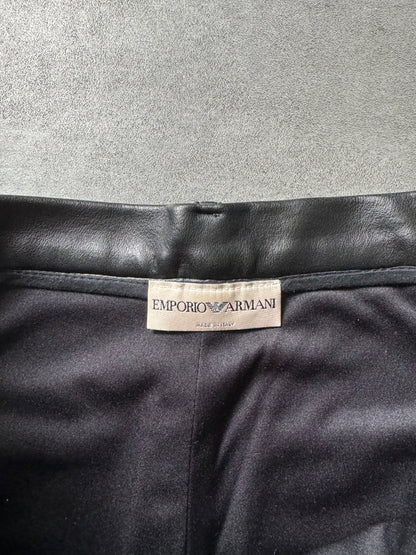 1990s Emporio Armani Black Cozy Leather Ultimate Pants  (M) - 10