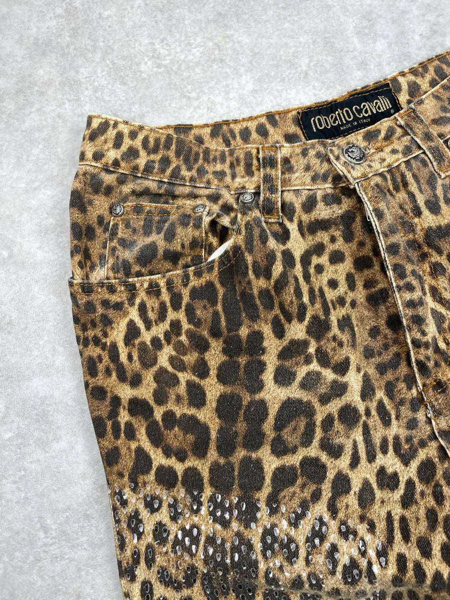 2000s Roberto Cavalli Leopard Sequin Straight Leg Jeans LIuYEhyV 7