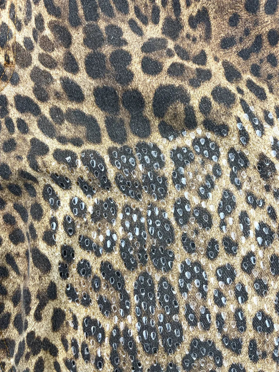 2000s Roberto Cavalli Leopard Sequin Straight Leg Jeans LIuYEhyV 6