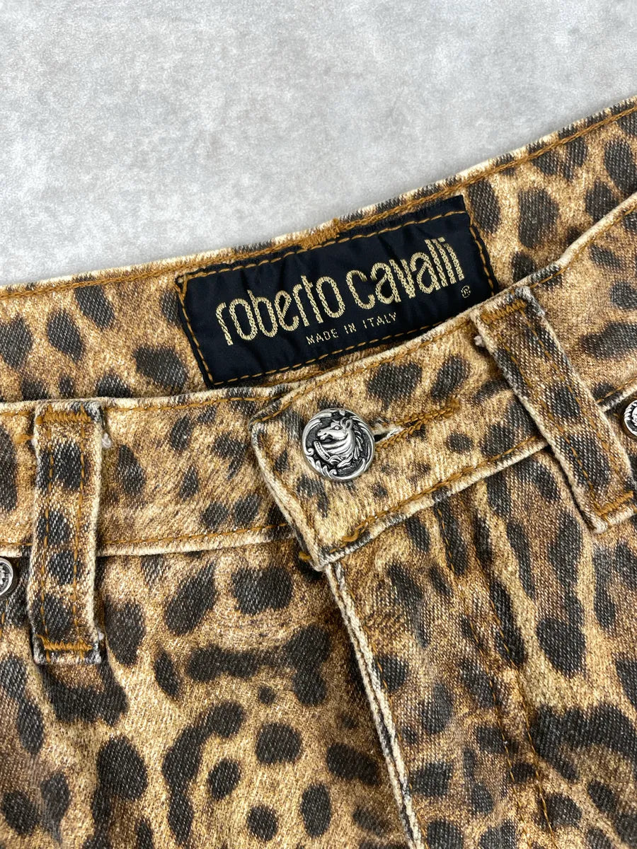 2000s Roberto Cavalli Leopard Sequin Straight Leg Jeans LIuYEhyV 8