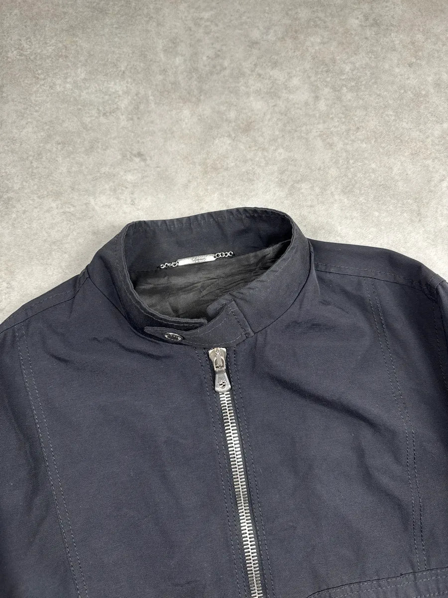 2000s Dolce & Gabbana Black Nylon Stand Collar Bomber Jacket LJVGxjDD 12