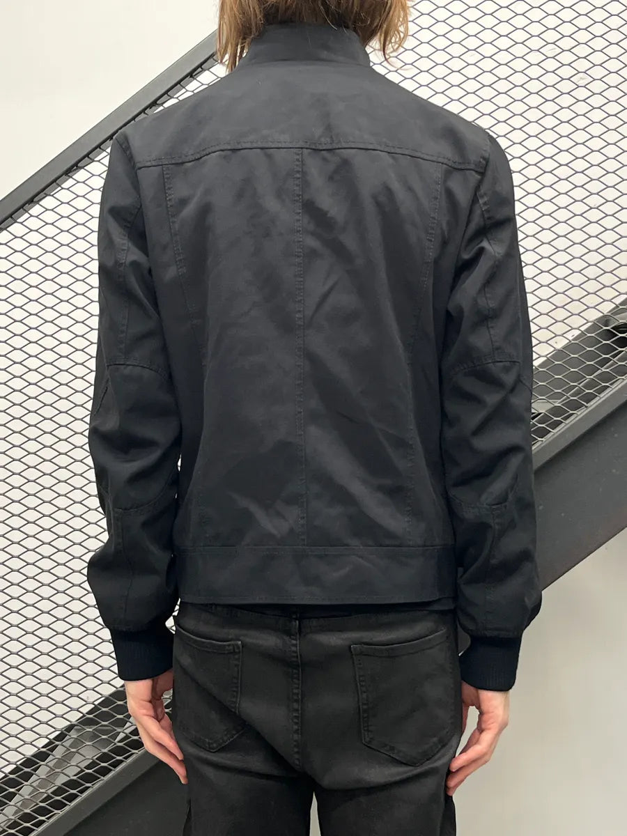 2000s Dolce & Gabbana Black Nylon Stand Collar Bomber Jacket LJVGxjDD 2
