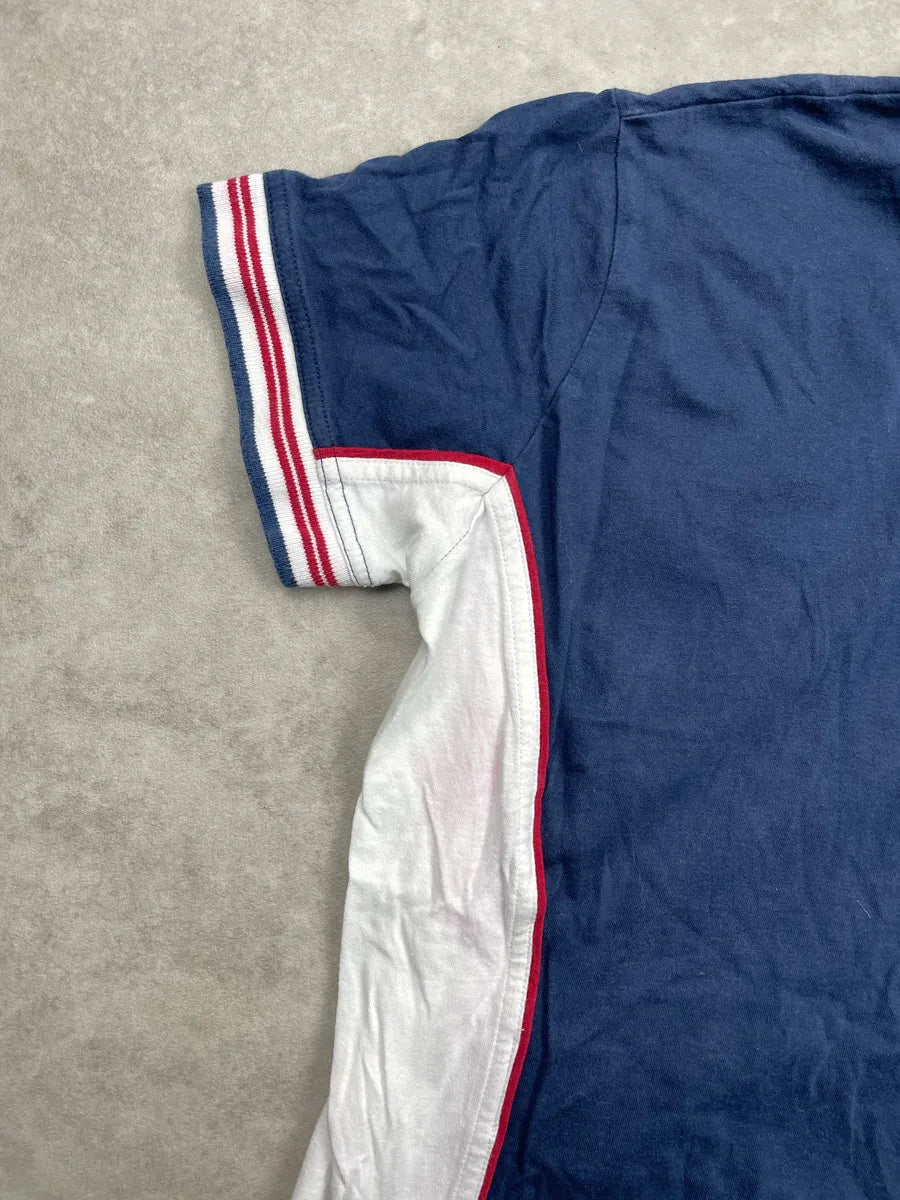 SS2004 Dolce & Gabbana Navy Logo Patch Striped Trim Polo LKfLiJJC 9