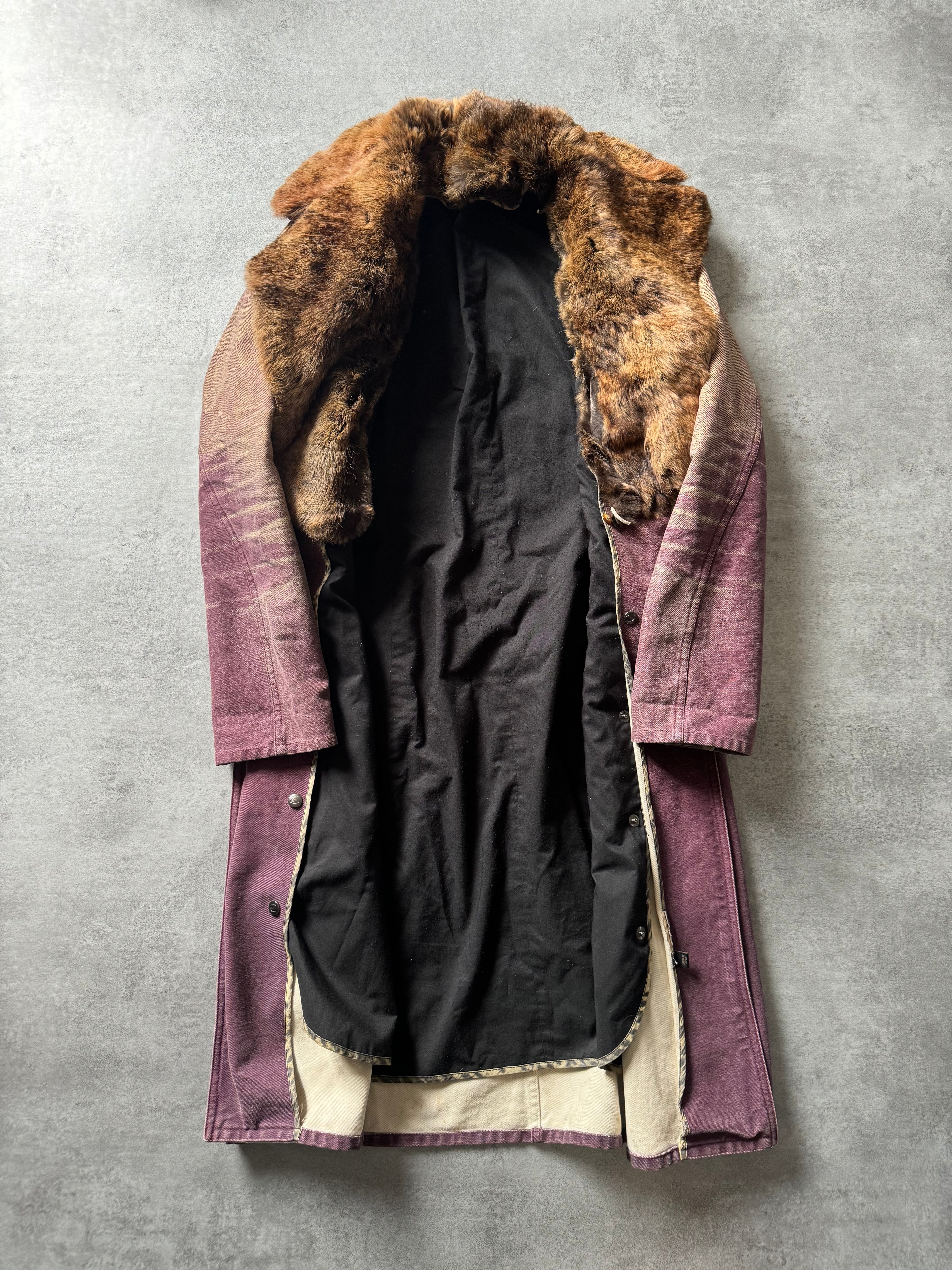 SS2004 Cavalli Sunset Faded Purple Trench Coat (S) - 5