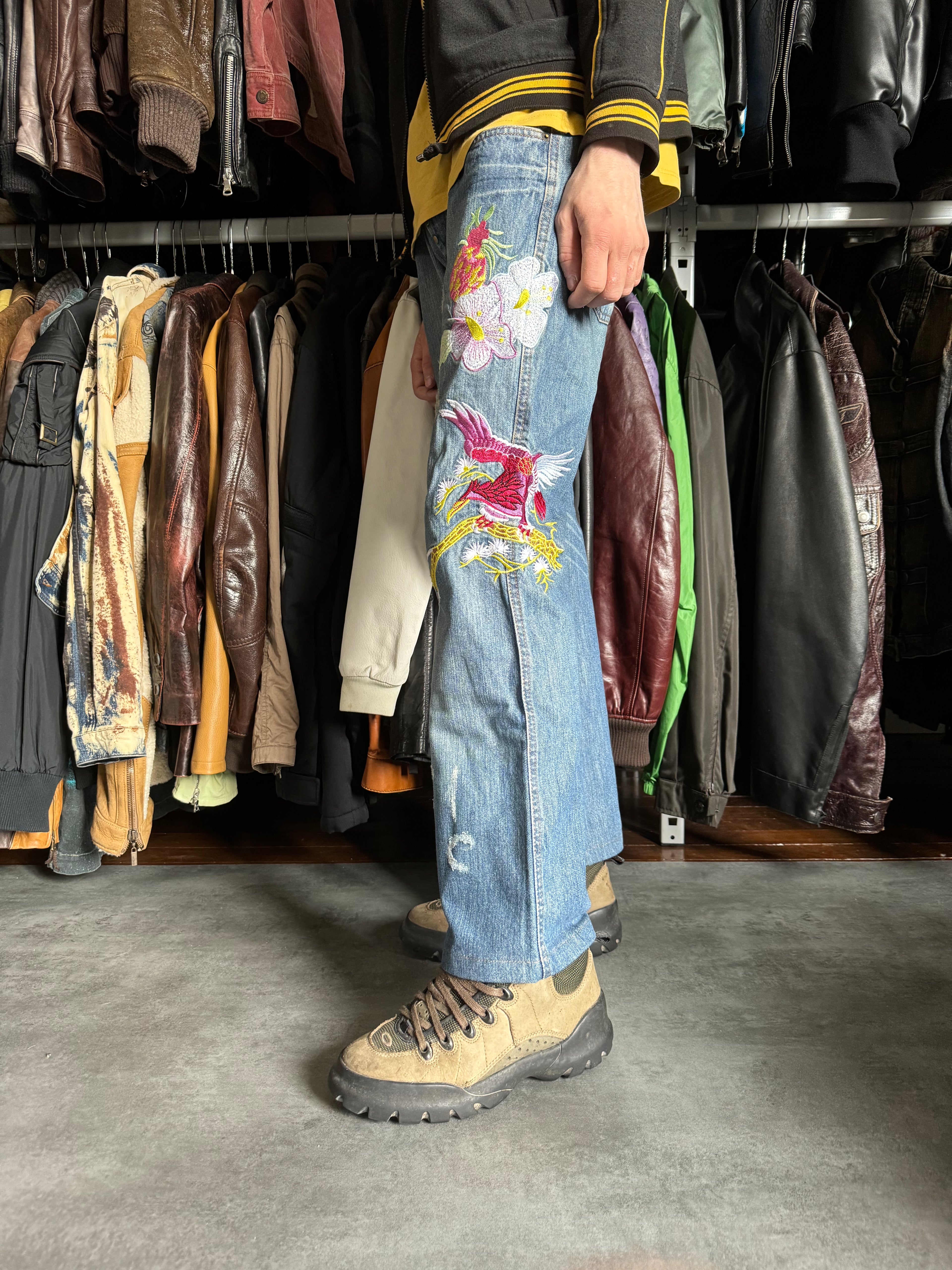 SS2006 Dolce & Gabbana Hawaii Embroideries Denim Jeans (S) - 2