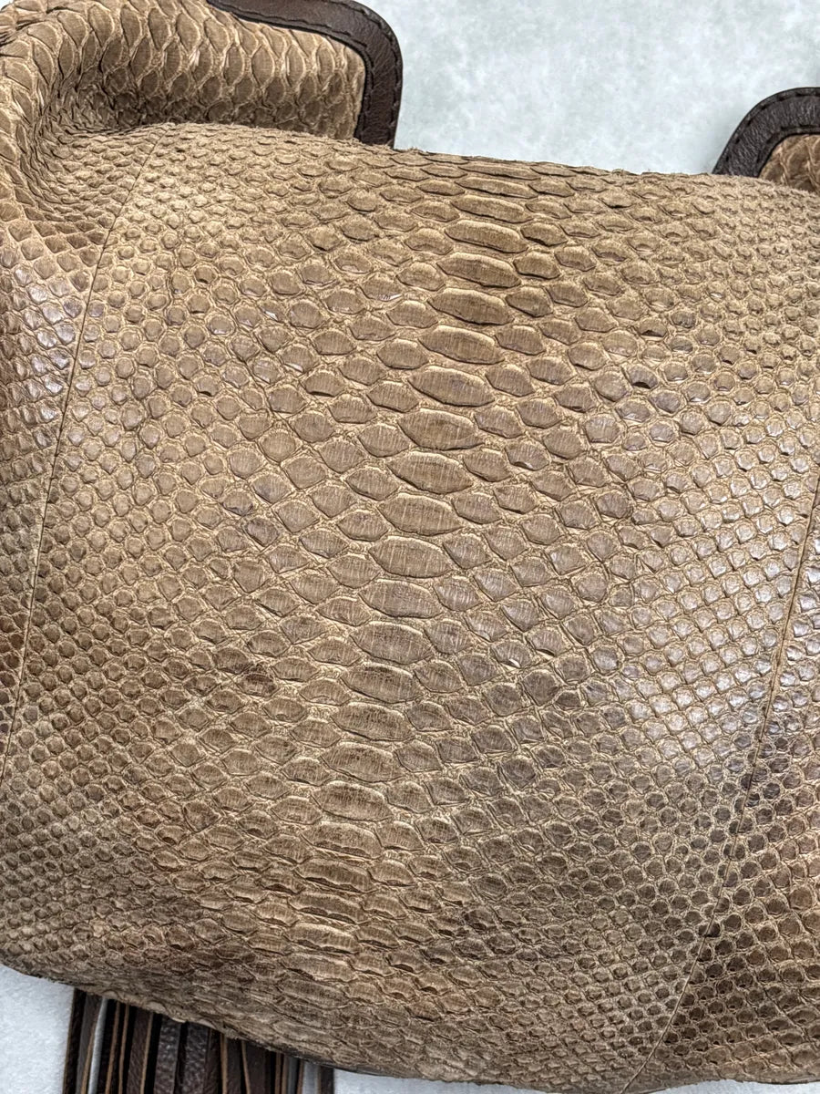 2000s Gucci Brown Python Leather Bamboo Indy Bag by Frida Giannini  LQMNHKJA 12
