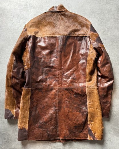 2000s Imperial Cowhide Brown Fur Leather Jacket (M) - 2