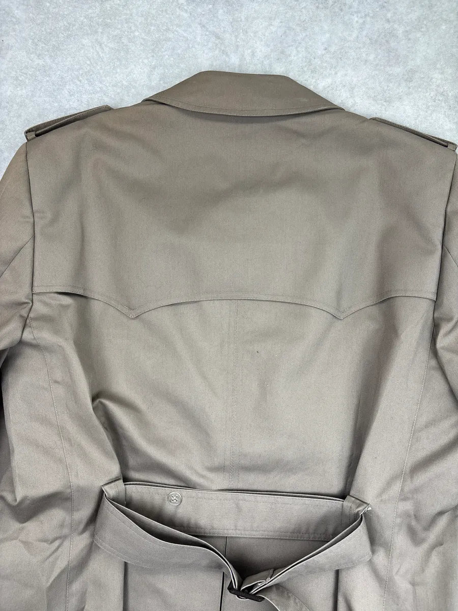 1990s Christian Dior Taupe Double-Breasted Belted Coat LRDRtNqQ 9