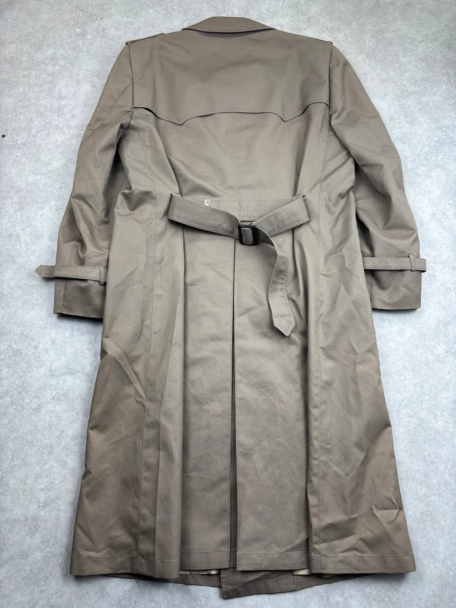 1990s Christian Dior Taupe Double-Breasted Belted Coat LRDRtNqQ 4