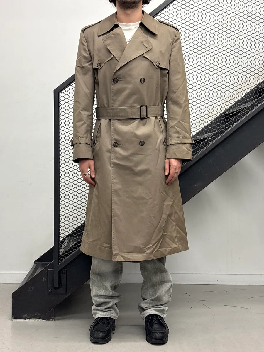 1990s Christian Dior Taupe Double-Breasted Belted Coat LRDRtNqQ 1