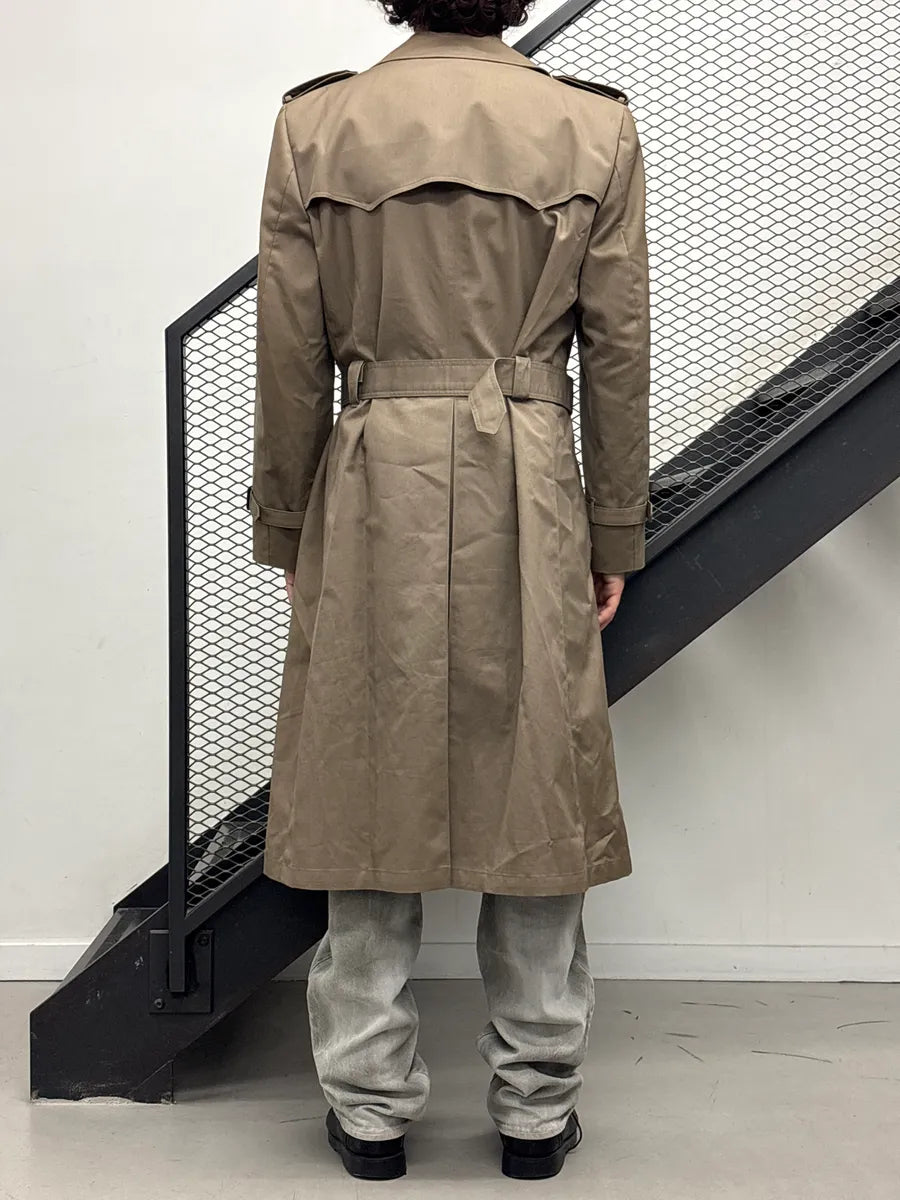 1990s Christian Dior Taupe Double-Breasted Belted Coat LRDRtNqQ 2