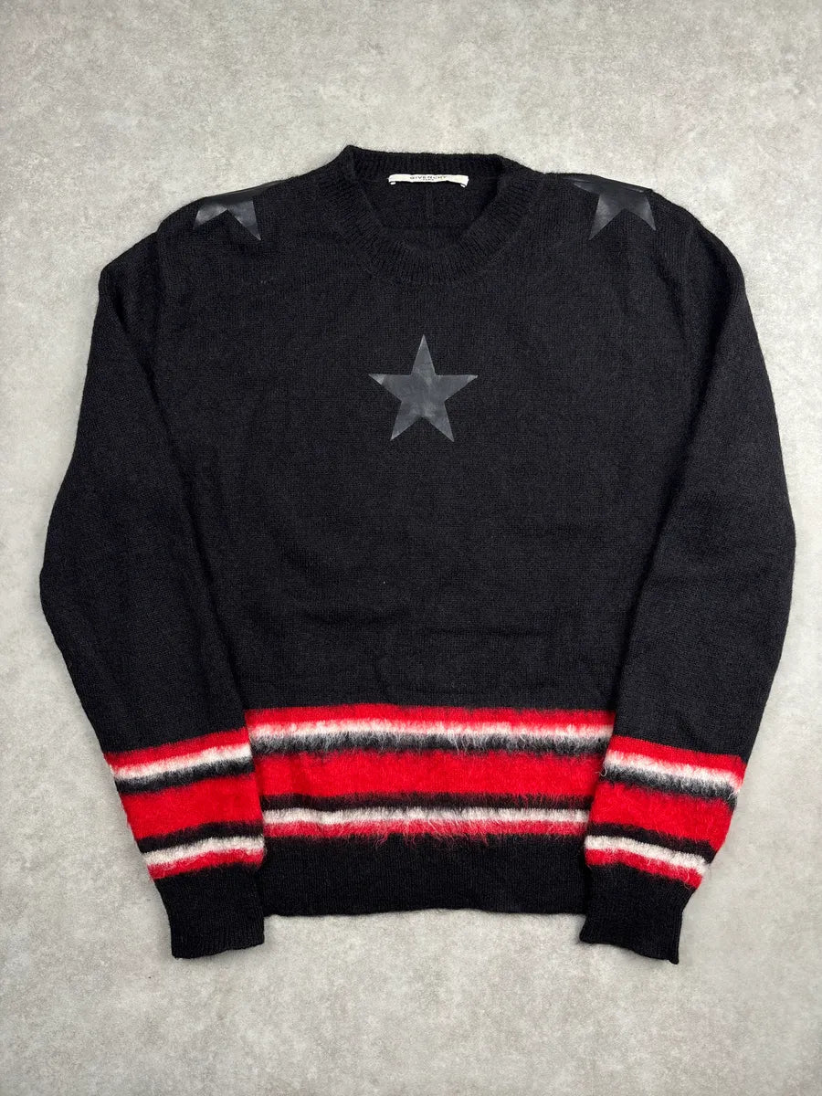 AW2015 Givenchy Black Star Motif Striped Sweater by Riccardo Tisci LUlJtaGe 0