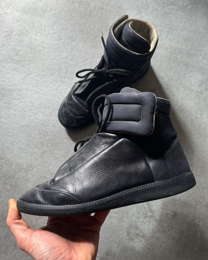 Maison Margiela Future High 2 Tone Leather Navy Top  (40) - 3