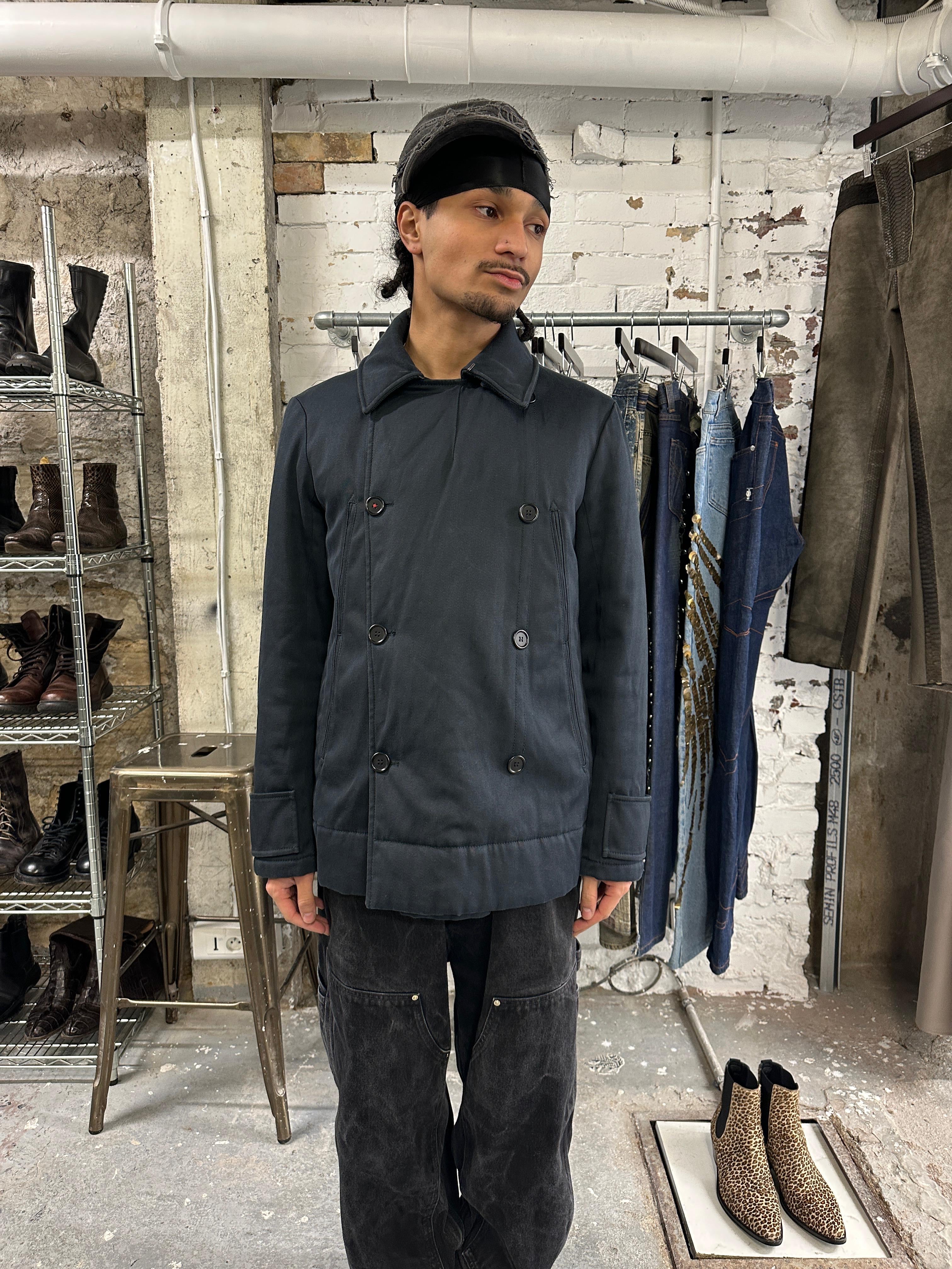 2000s Prada Navy Naval Duffle Coat (M) - 1