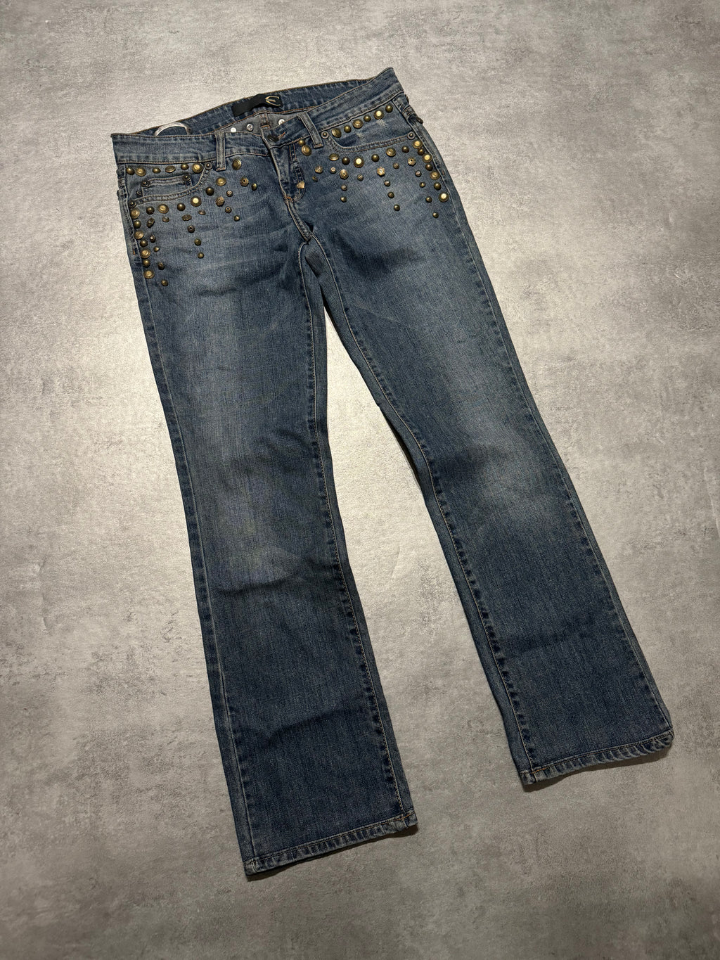 SS2008 Cavalli Studded Sun Faded Denim Jeans (S/M) - 3